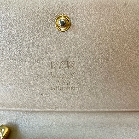 MCM Visetos Studded Trifold Wallet Paste Pink Purple - Picture 9 of 14